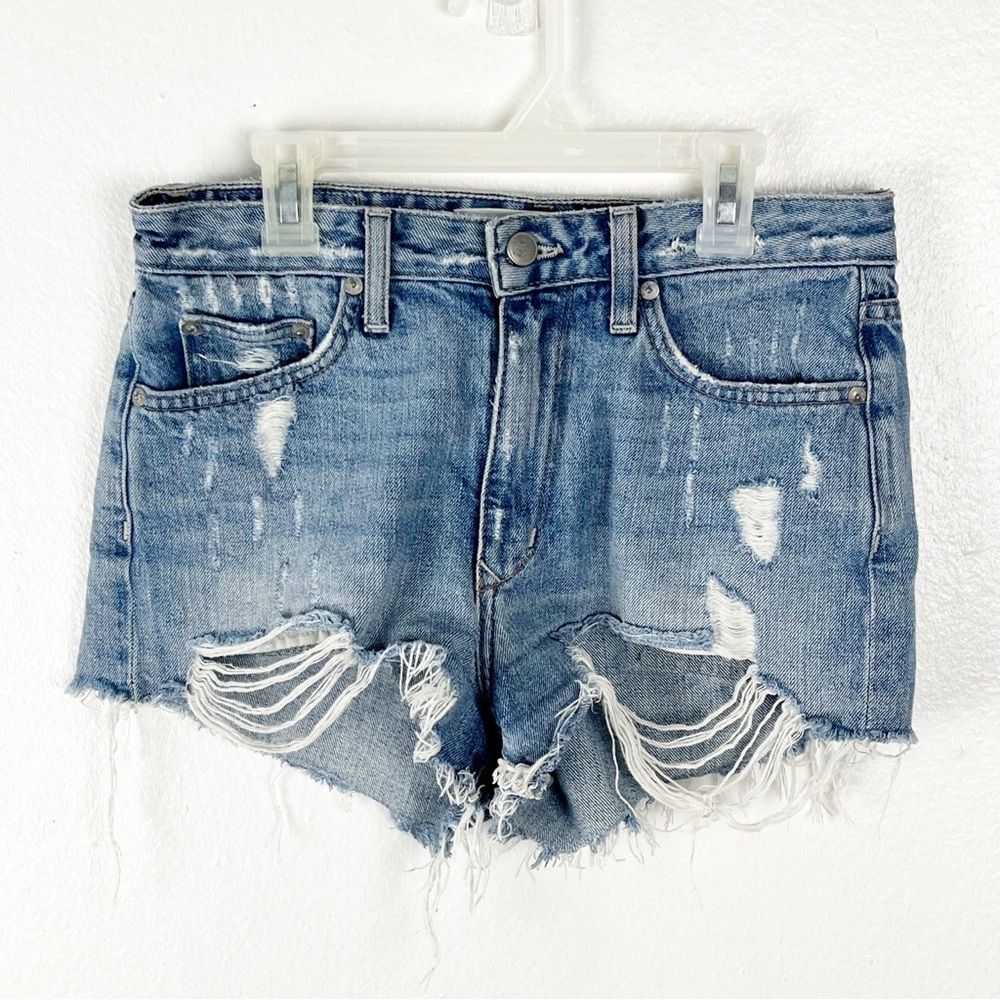 LOVERS + FRIENDS Jack 100% Cotton High Rise Ripped Distressed Denim Shorts 26